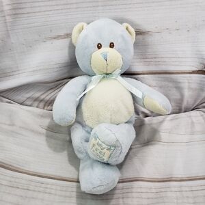 Toys R Us My First Teddy Bear 14" Plush Stuffed Animal Baby Blue White 2010